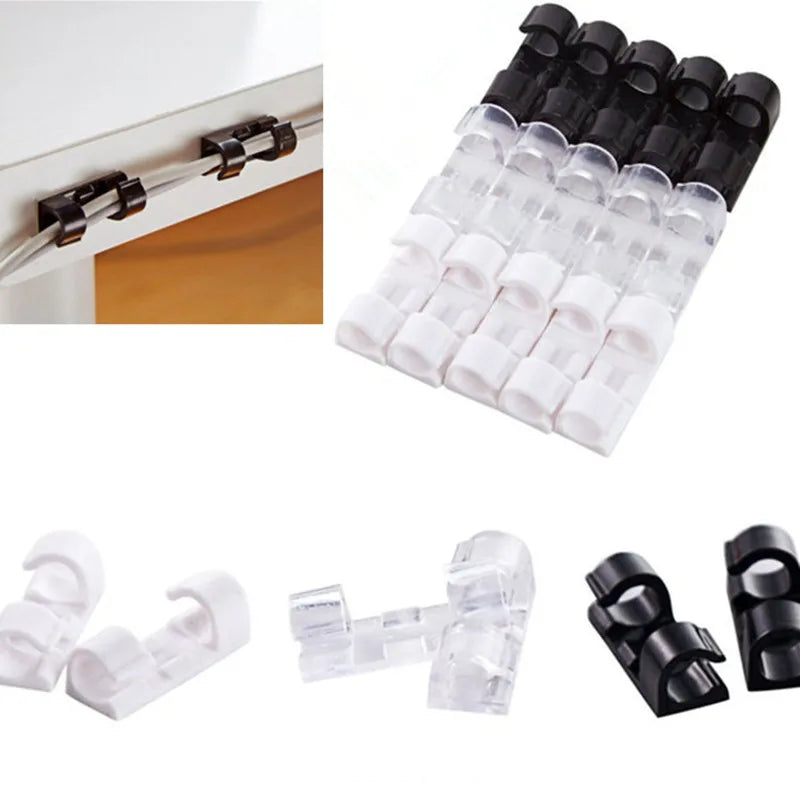 Clips para cables de escritorio para oficina en casa