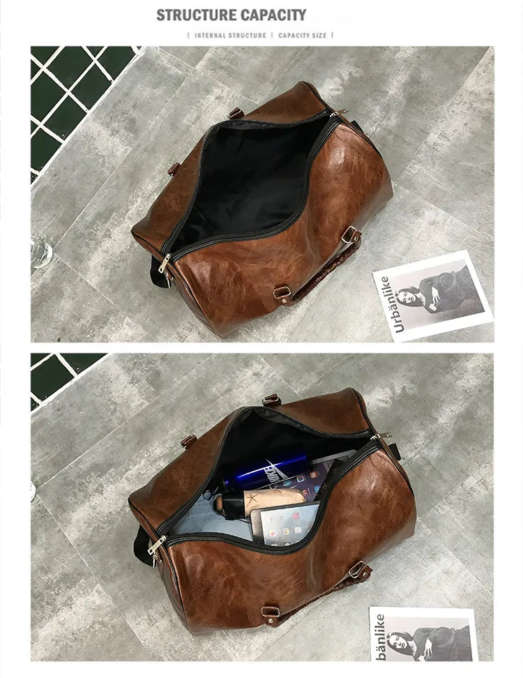 High Capacity Travel Bag Luggage  Suitcase Soft Leather