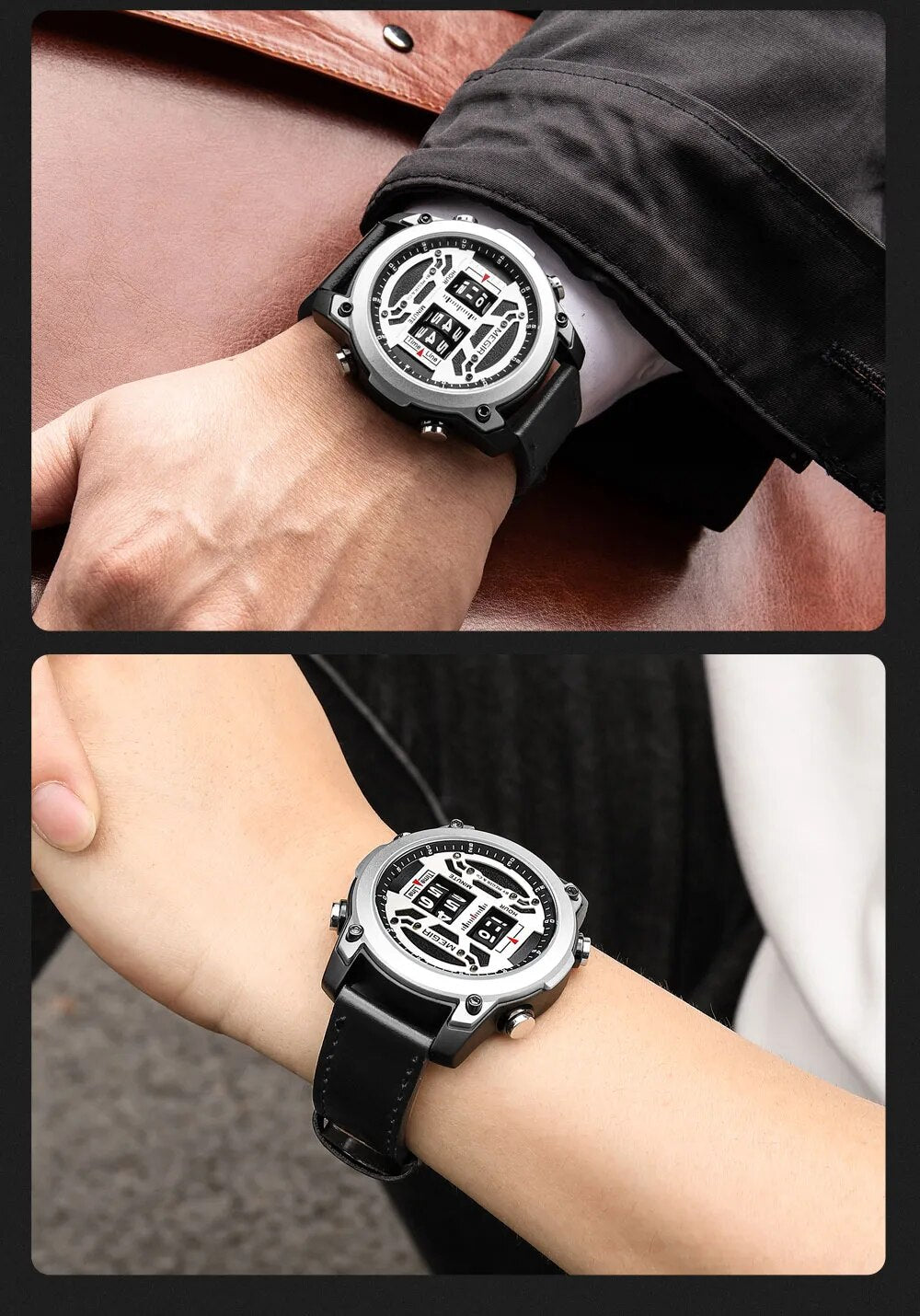 Digital Roller Numbers Quartz Watch