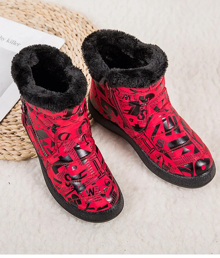 Stylish Waterproof Snow Boots for Women with Low Heels