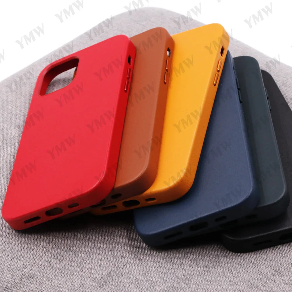 Leather Luxury Business Cow Magnet Phone Cases