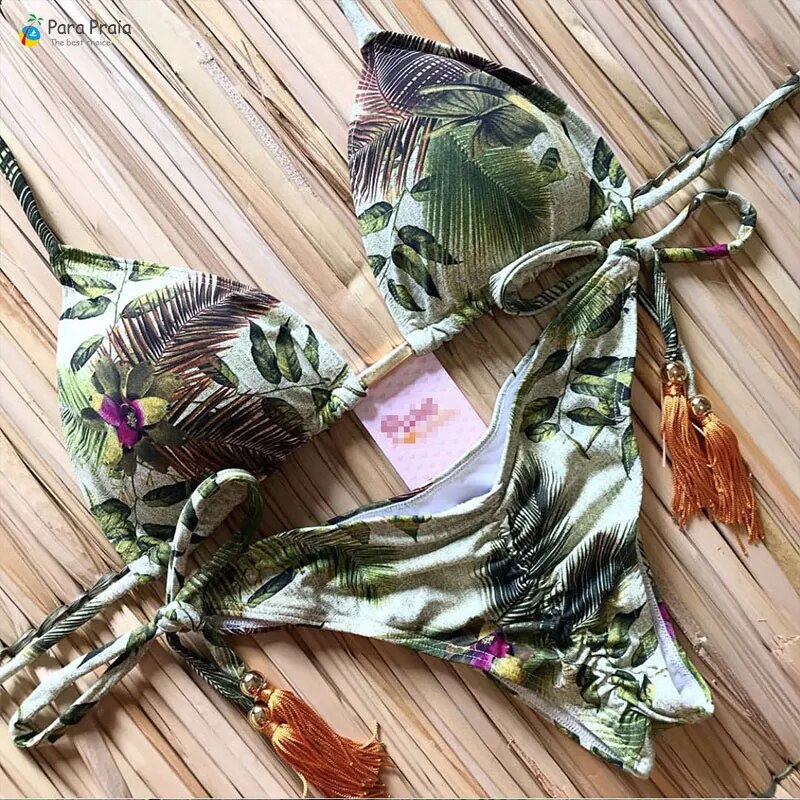 Mini Halter Bathing Brazilian Swimsuit Thong Bikini Set