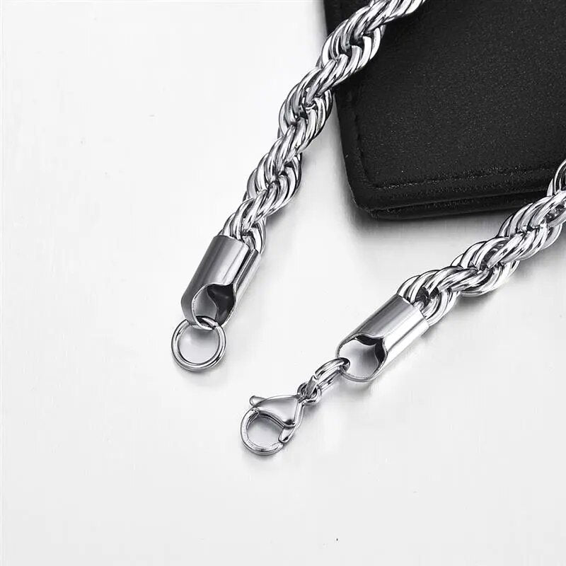 Collar de cadena de cuerda de acero inoxidable