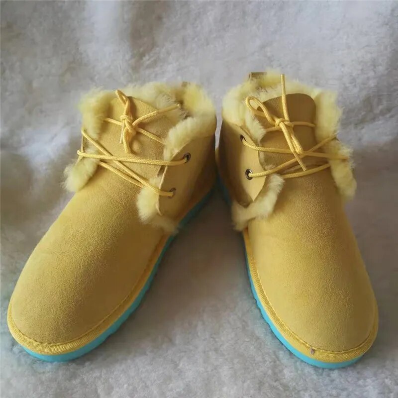 Sheepskin Leather Natural Fur Snow Boots
