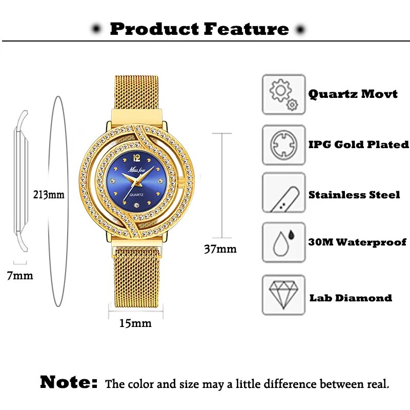 Luxury Brand Waterproof Diamond Watches
