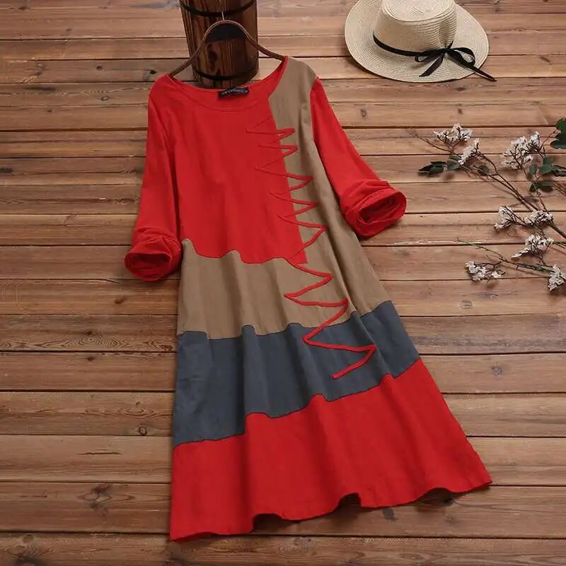 Patchwork Sundress Summer Maxi Dress