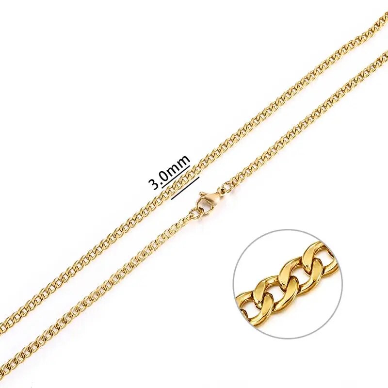 Collar de cadena de cuerda de acero inoxidable