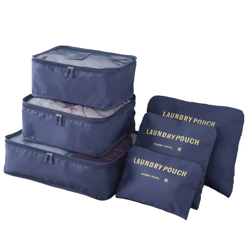 6pcs/Set Travel Organizer Laundry Bag Storage Case