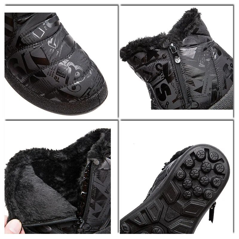 Stylish Waterproof Snow Boots for Women with Low Heels