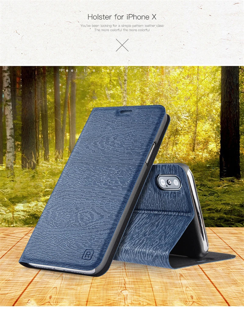 Magnetisches Flip-Book-Wallet-Cover aus Leder