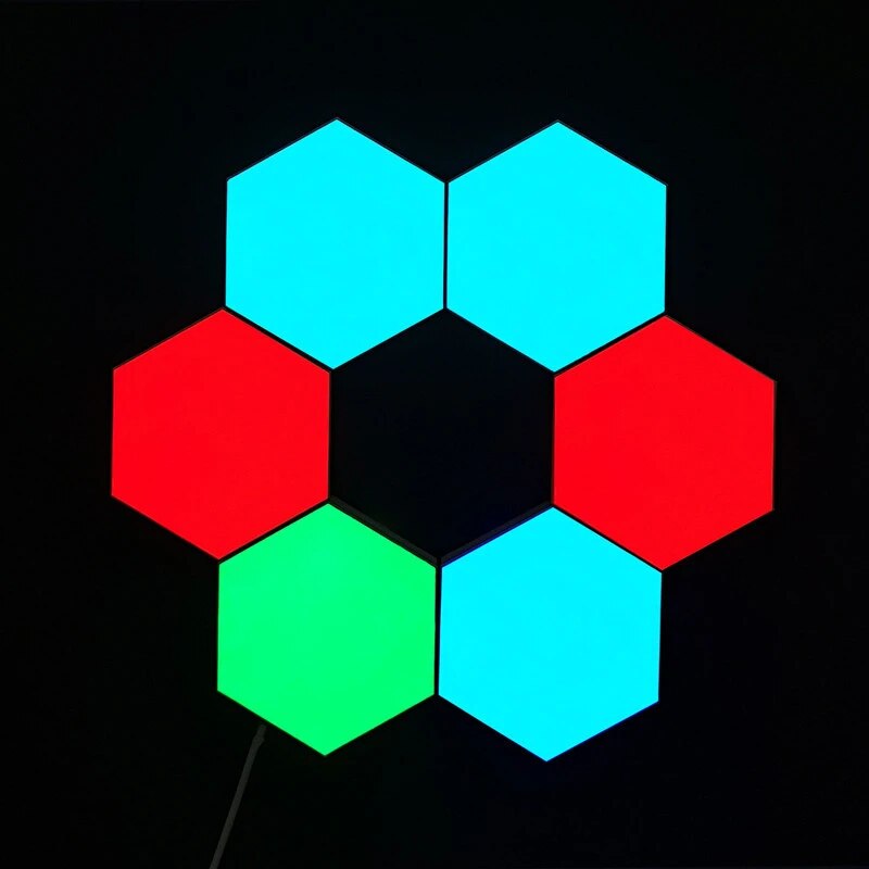Touch-Controlled Hexagon Quantum Wall Lamp