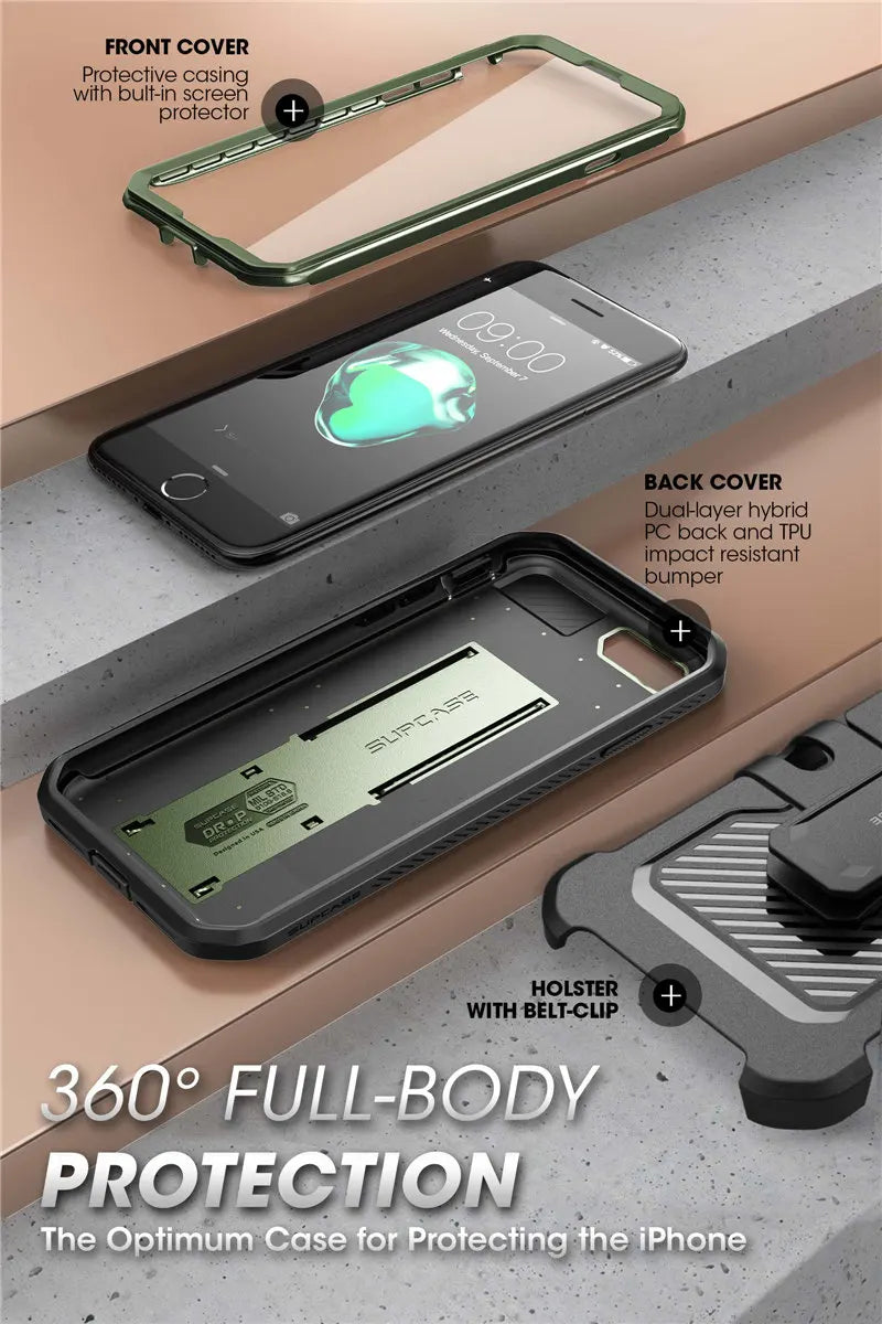 Built-in Screen Protector Holster Cover Case