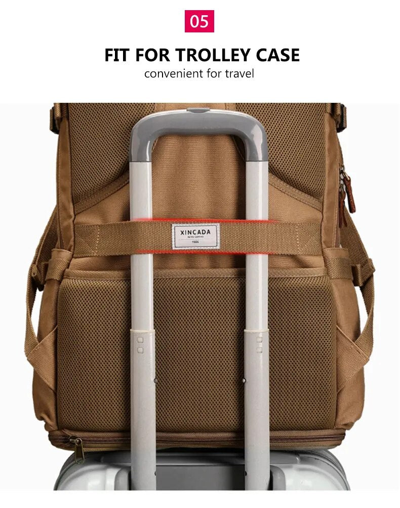 Large Travel Backpack Expandable Canvas Luggage Bag