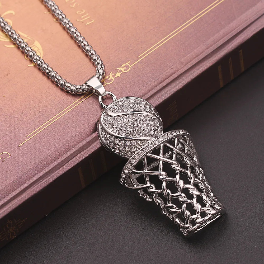 Exaggerated Punk Basketball Pendant Necklaces