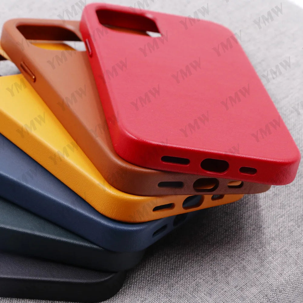 Leather Luxury Business Cow Magnet Phone Cases