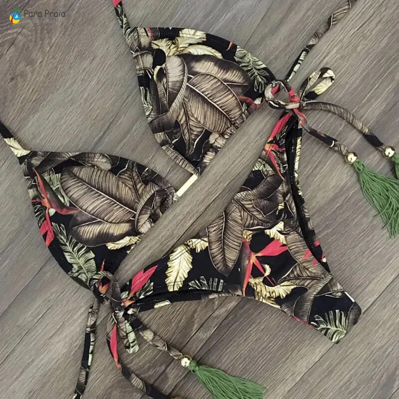 Mini Halter Bathing Brazilian Swimsuit Thong Bikini Set