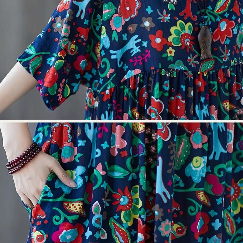 Casual Vintage Ladies Dress