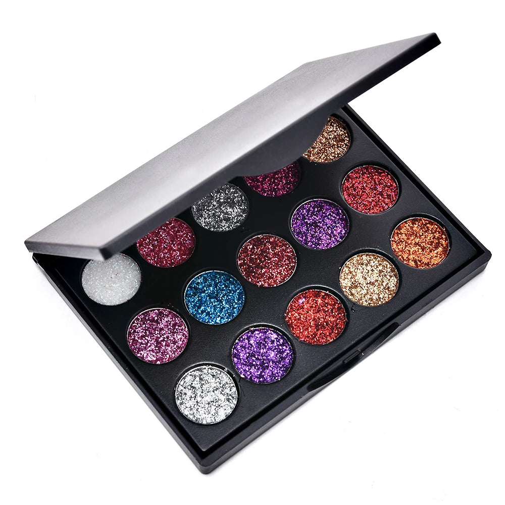 Glitzer-Lidschatten-Puder-Palette. Lidschatten