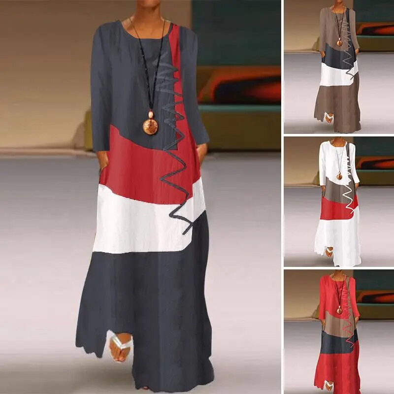 Patchwork Sundress Summer Maxi Dress