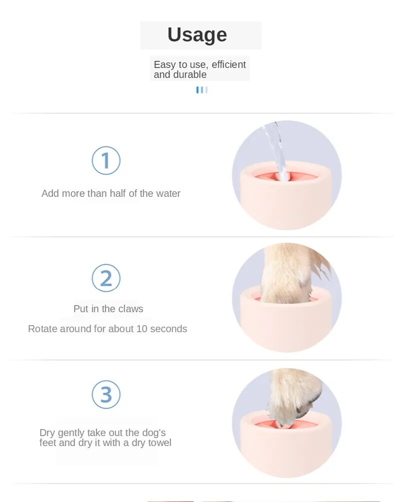 Portable Dog Paw Cleaner Easy Foot Wash for Pets