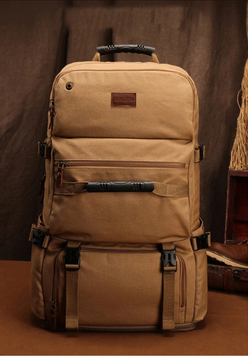 Large Travel Backpack Expandable Canvas Luggage Bag