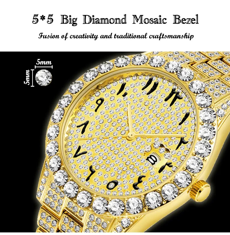 Blingbling Luxury Arabic Numerals Man's Watch