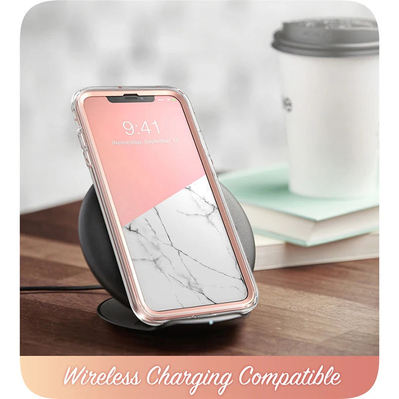 Estuche protector de mármol con brillo de cuerpo completo de 6.1"