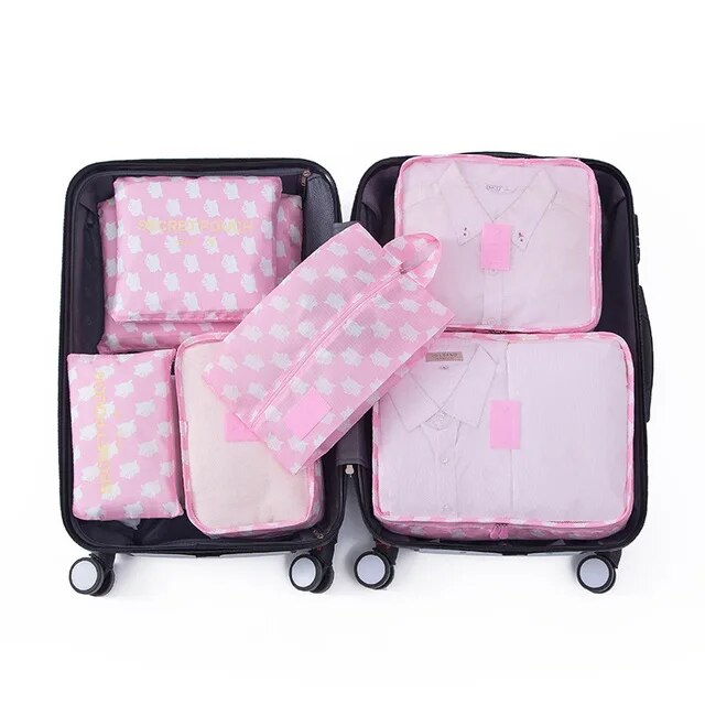 7Pcs/set Trip Luggage Clothes Finishing Kit