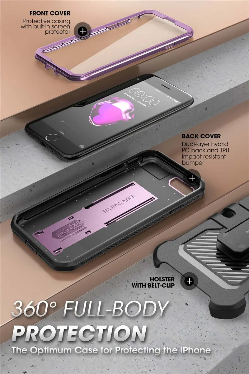 Built-in Screen Protector Holster Cover Case