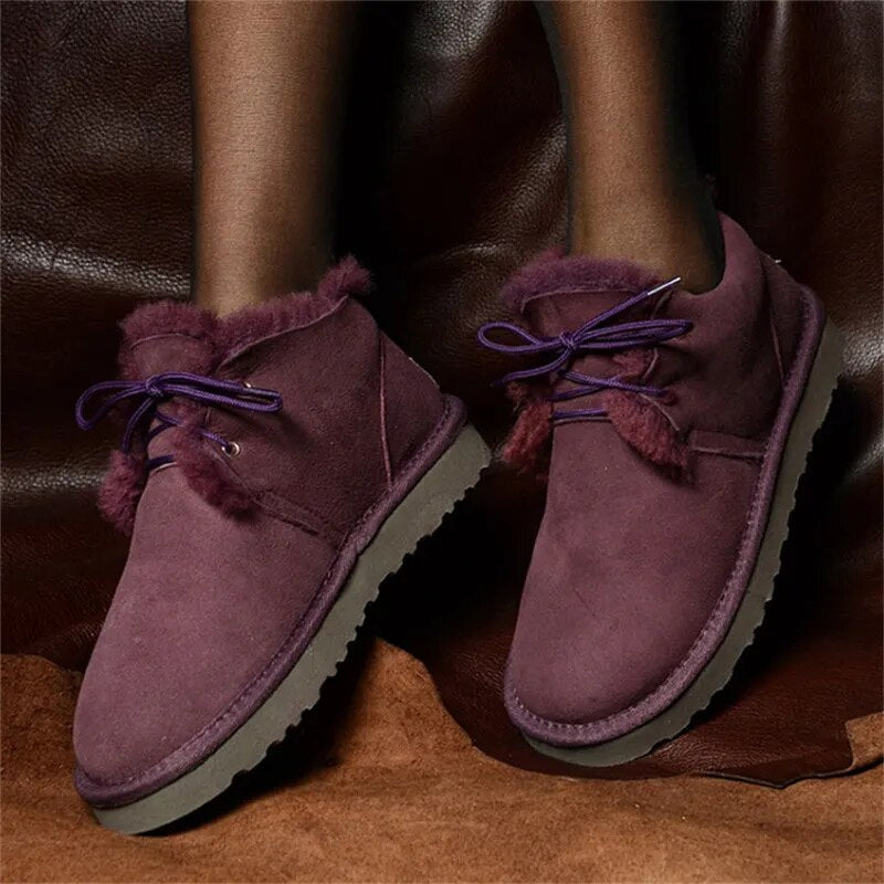 Sheepskin Leather Natural Fur Snow Boots