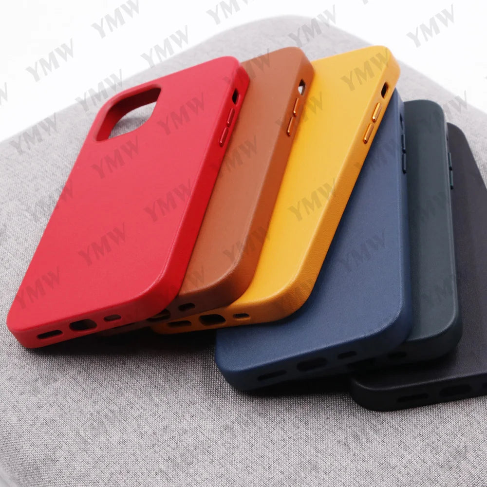 Leather Luxury Business Cow Magnet Phone Cases