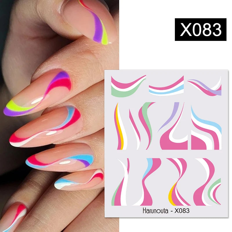 Papers Stripe 3D Nail Sticker