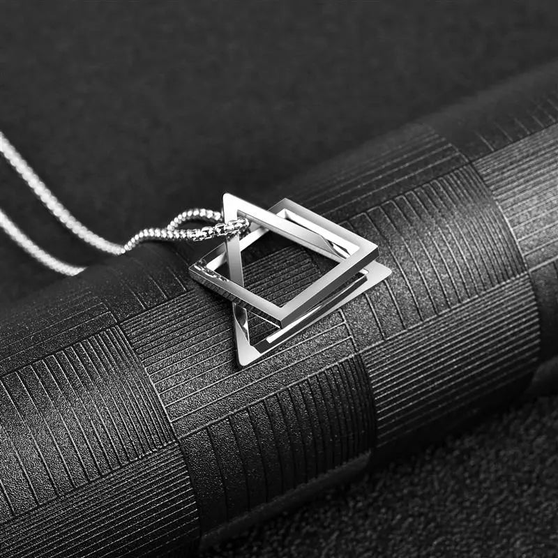 Stainless Steel Geometric Pendant Chain