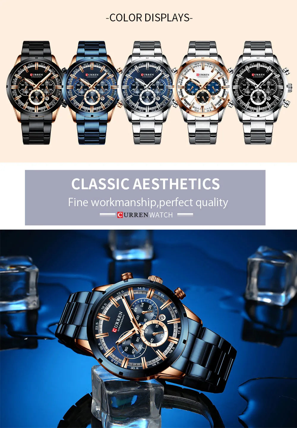 Luxuriöse Sport-Chronograph-Quarzuhr