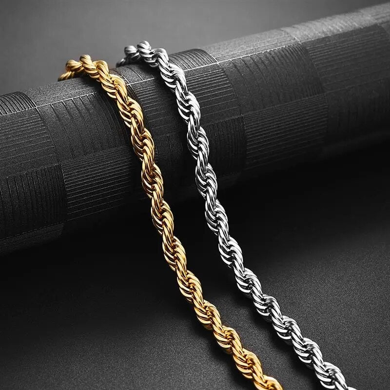 Collar de cadena de cuerda de acero inoxidable