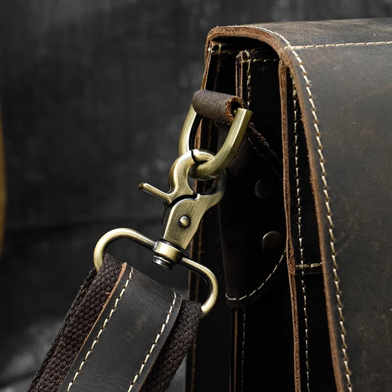 Bolso bandolera de cuero de vaca de negocios