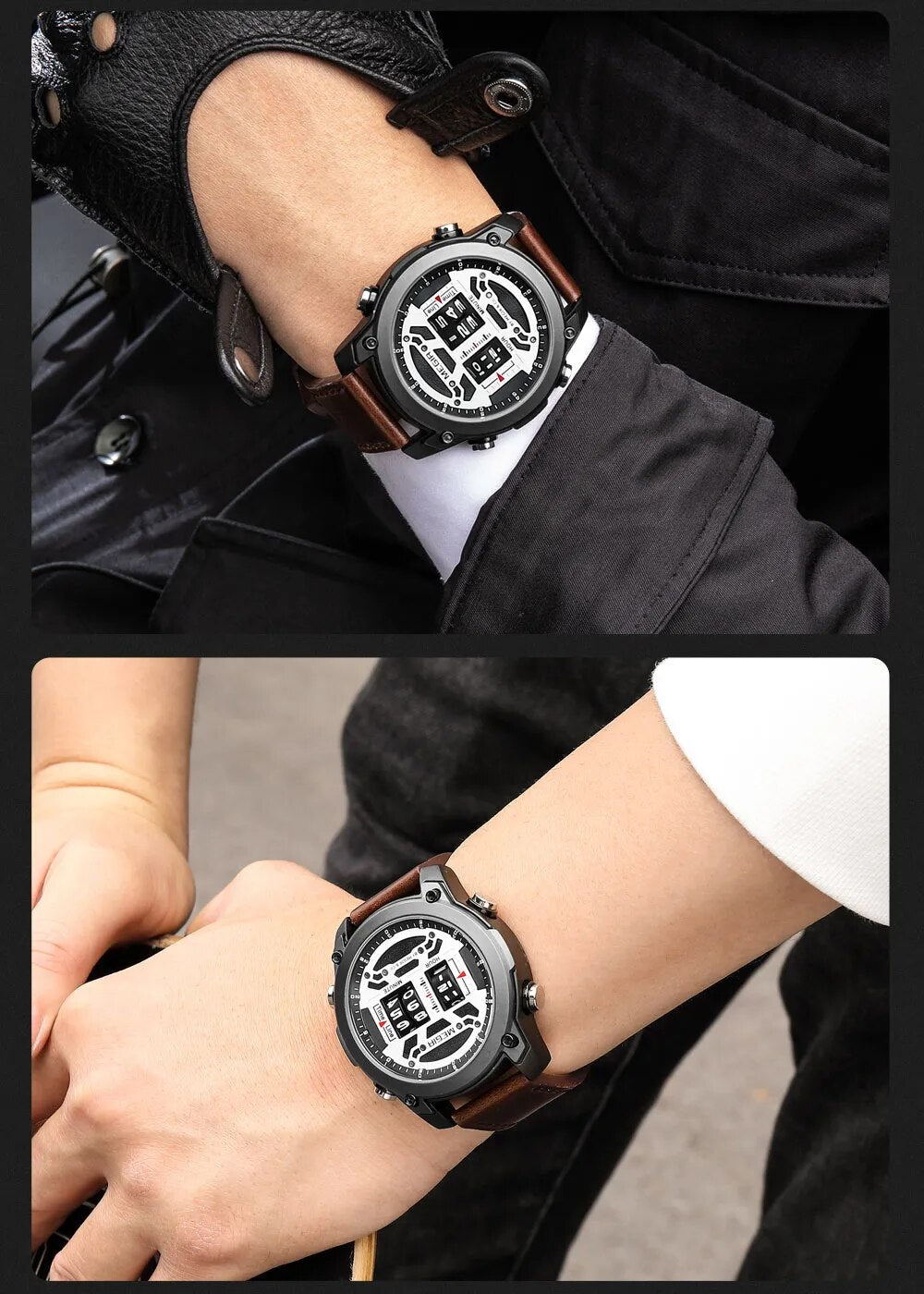 Digital Roller Numbers Quartz Watch