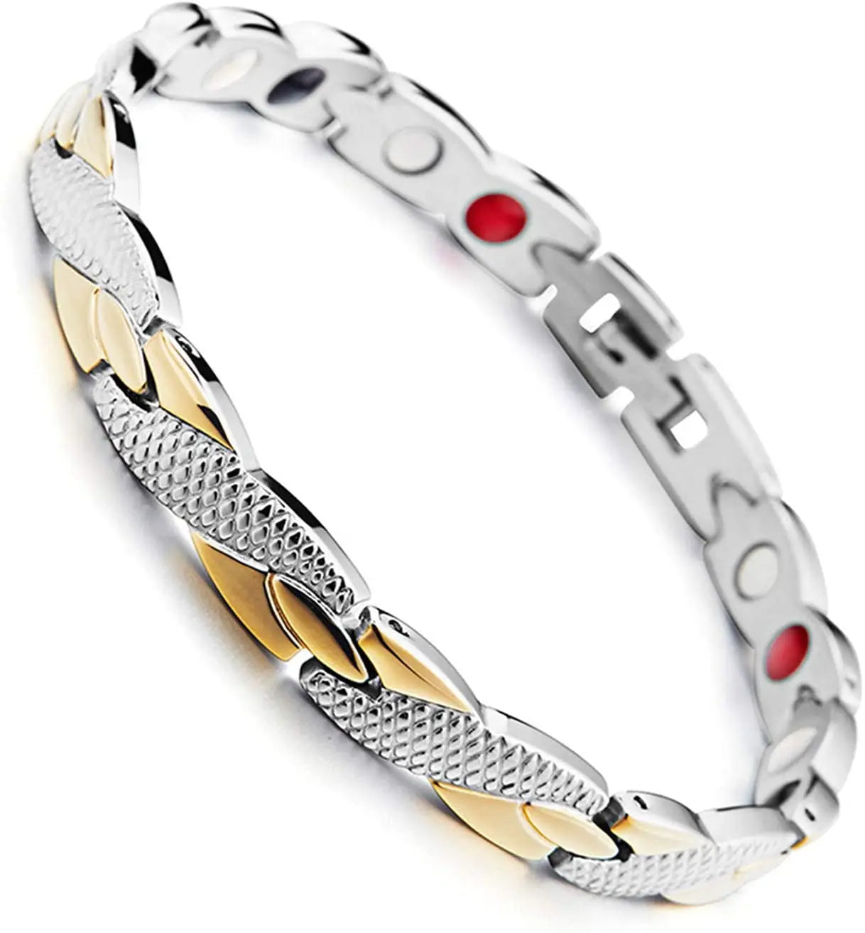 Pulsera de terapia de acero de titanio magnético