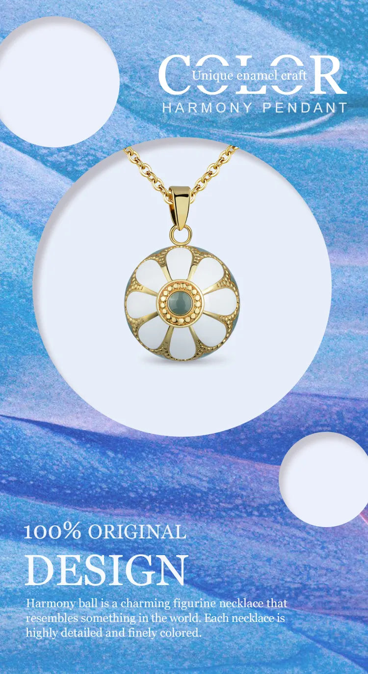 Flower Bell Ball Pendant Harmony Necklace