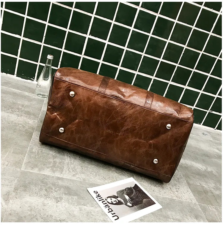 High Capacity Travel Bag Luggage  Suitcase Soft Leather