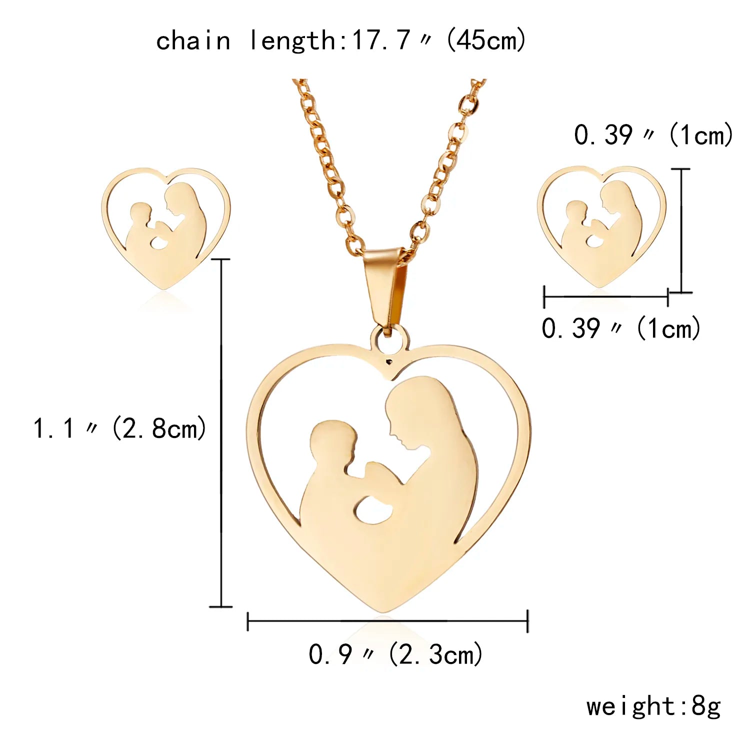 Stainless Steel Mama Love Heart Rose Flower Pendant