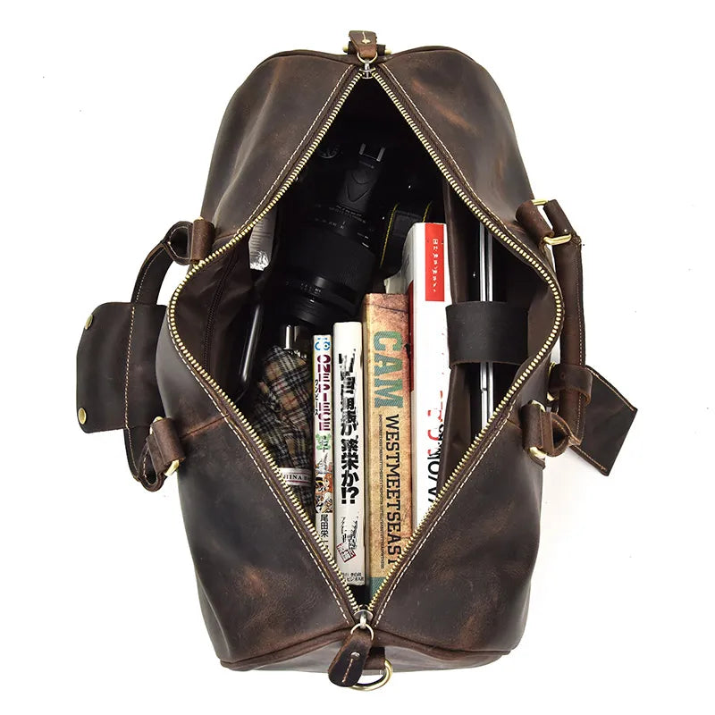 Bolsa de viaje de cuero genuino