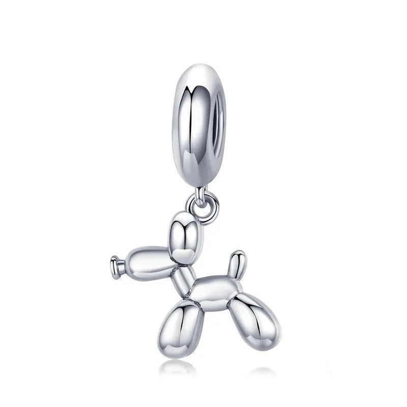 Sterling Silver Balloon Dog Pendant Animal Charms