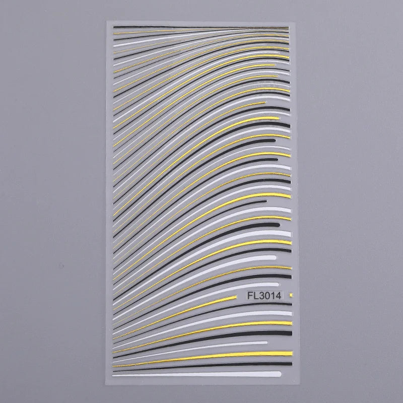 Papers Stripe 3D Nail Sticker