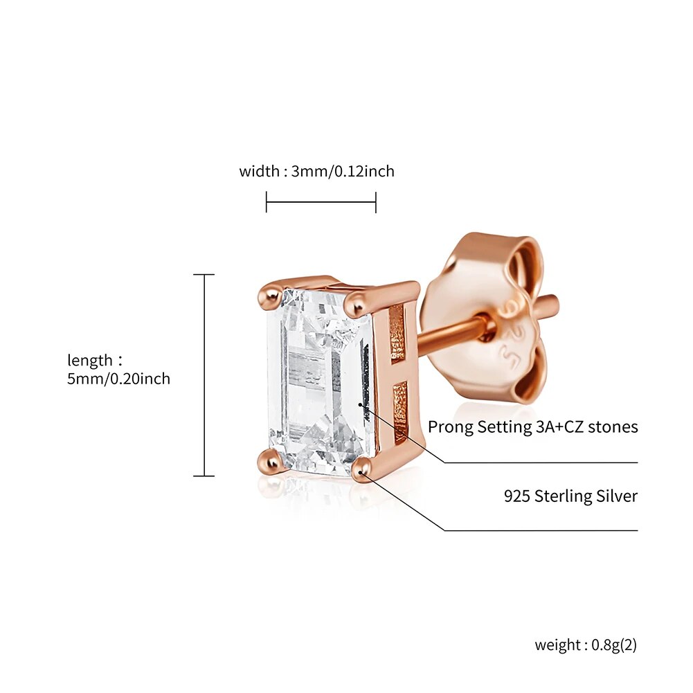 2-4mm Baguette Earrings