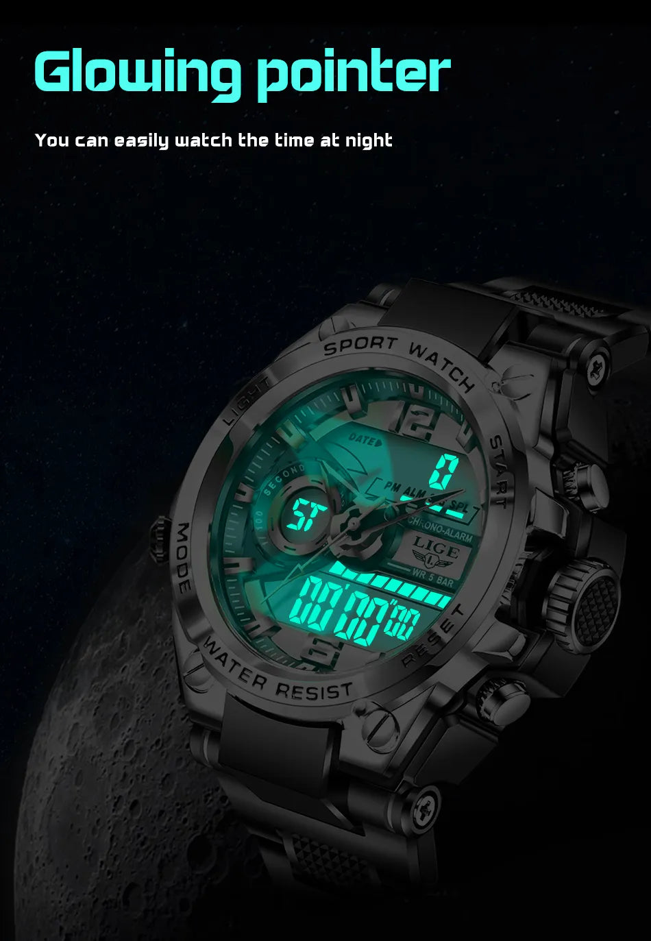 Quartz Digital Waterproof Watch
