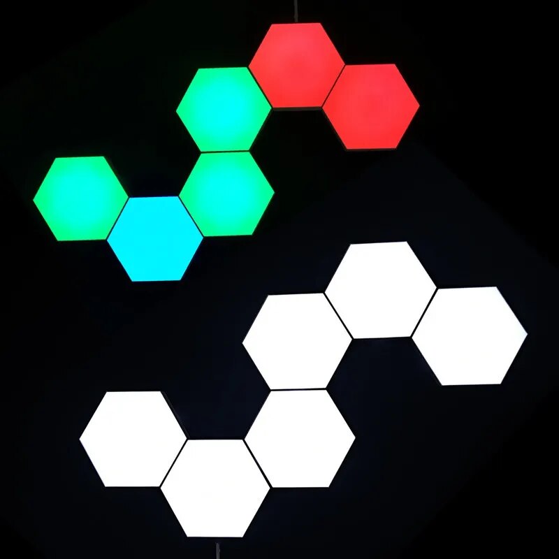 Touch-Controlled Hexagon Quantum Wall Lamp