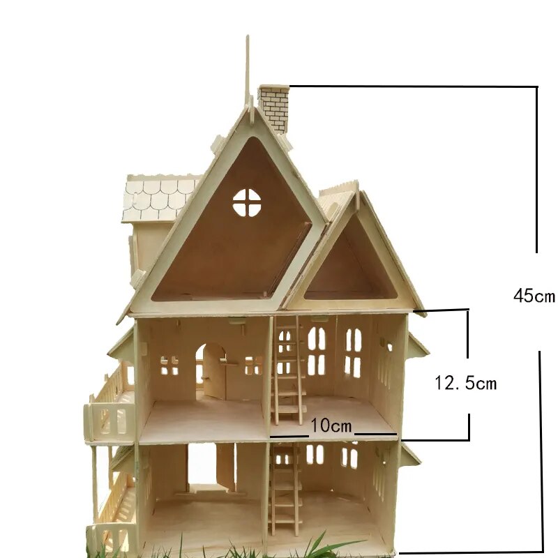 3D-Puzzle-Puppenhaus aus Holz