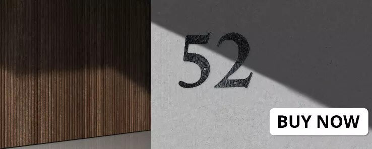 Silver 5-Inch Outdoor Address Numbers with Dash Slash