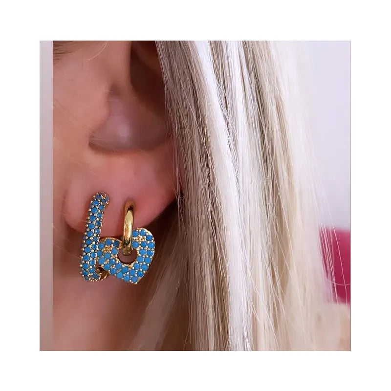 Hoop Crystal Accents Earrings